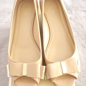 Michael Kors open-toe wedge pump Nude